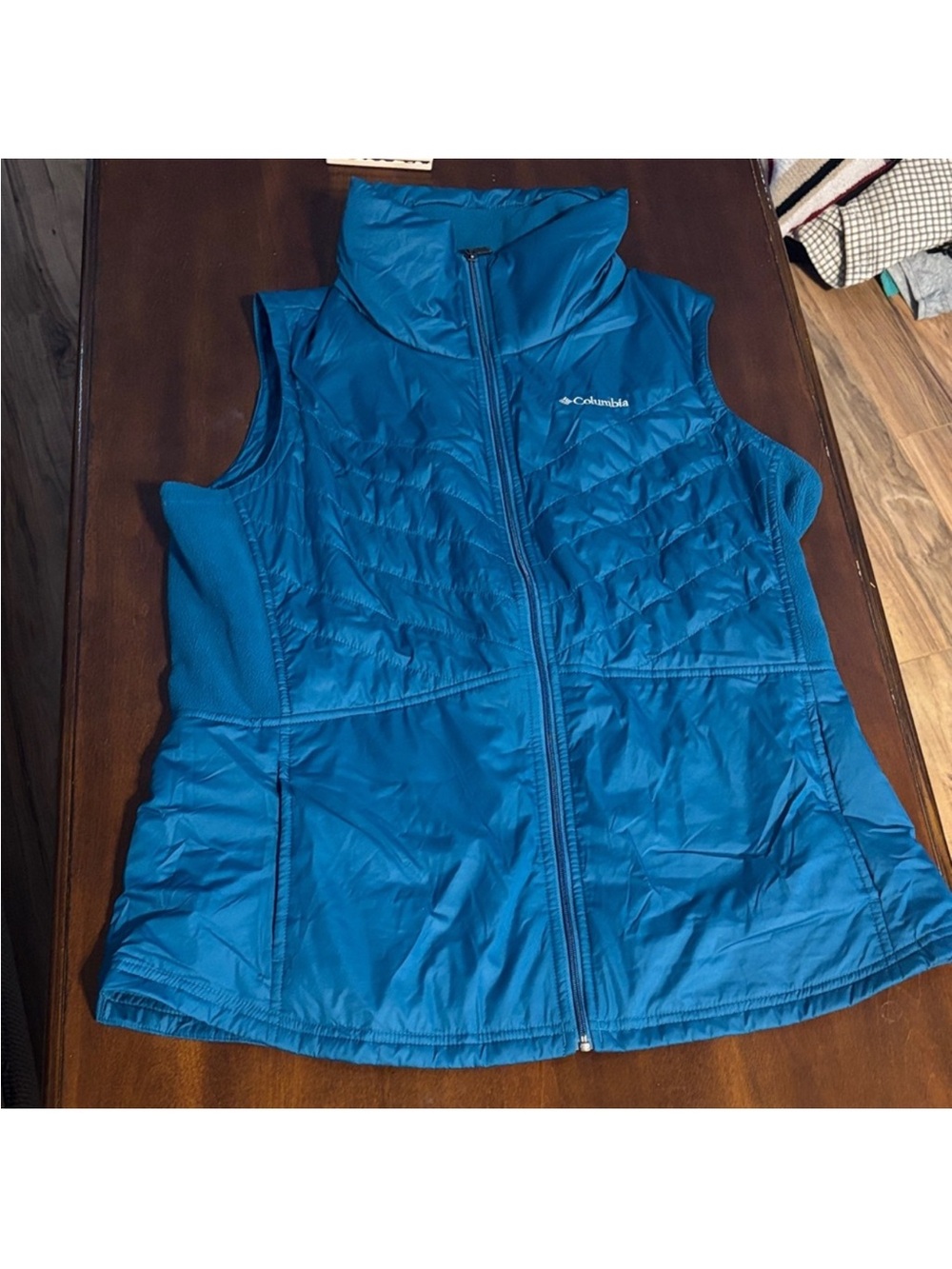 Columbia Teal Quilted Vest with Embroidered Logo